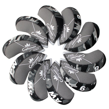 Black&Grey Camouflage Neoprene Iron Head Cover Set 10PCS
